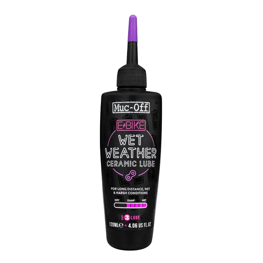 MUC-OFF E-BIKE WET WEATHER Kettenschmiermittel für feuchte Bedingungen (120 ml)