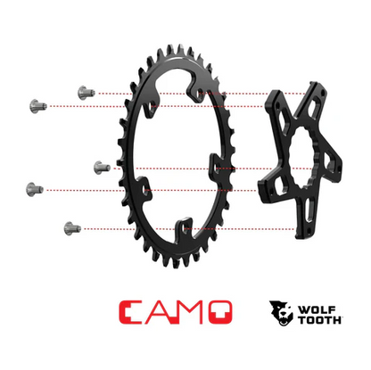 Kettenblattspinne WOLF TOOTH CAMO M5 Sram Direct Mount Boost Offset 3mm Schwarz