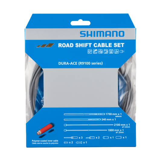 SHIMANO DURA-ACE 9100 Polymer Umwerfer Kabel- und Hüllen-Set Grau