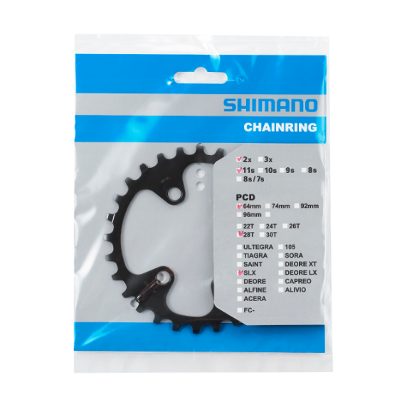 SHIMANO SLX Kettenblatt 28T Kettenblatt für FC-M7000-11-2/FC-M7000-11-B2 (38-28T)