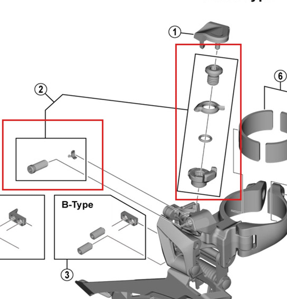 SHIMANO FD-R7100/U6030/5801/R7000/RX400 Kabelklemm- und Einstellschrauben