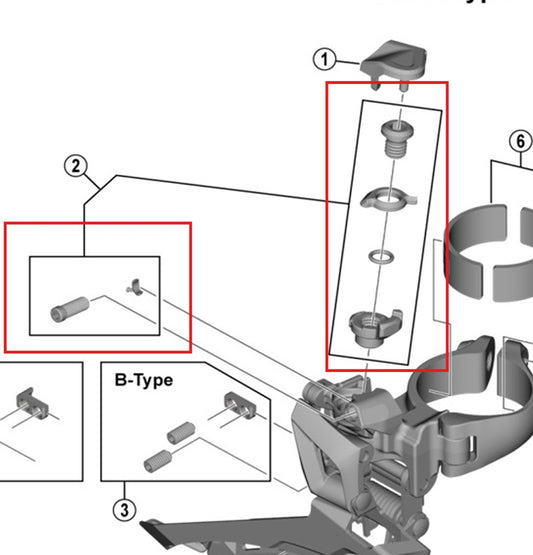 SHIMANO FD-R7100/U6030/5801/R7000/RX400 Kabelklemm- und Einstellschrauben