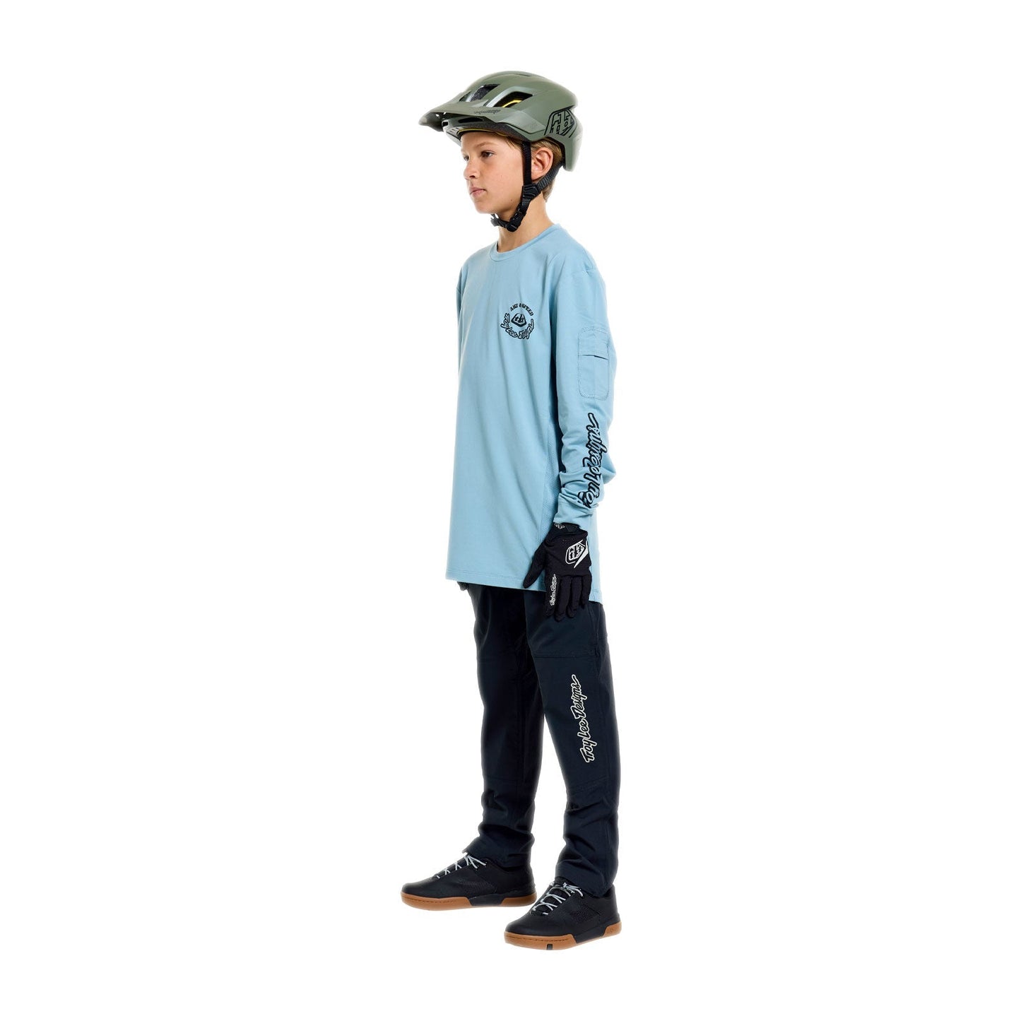 TROY LEE DESIGNS RUCKUS RIDE CARBS Junior Langarm Trikot Blau