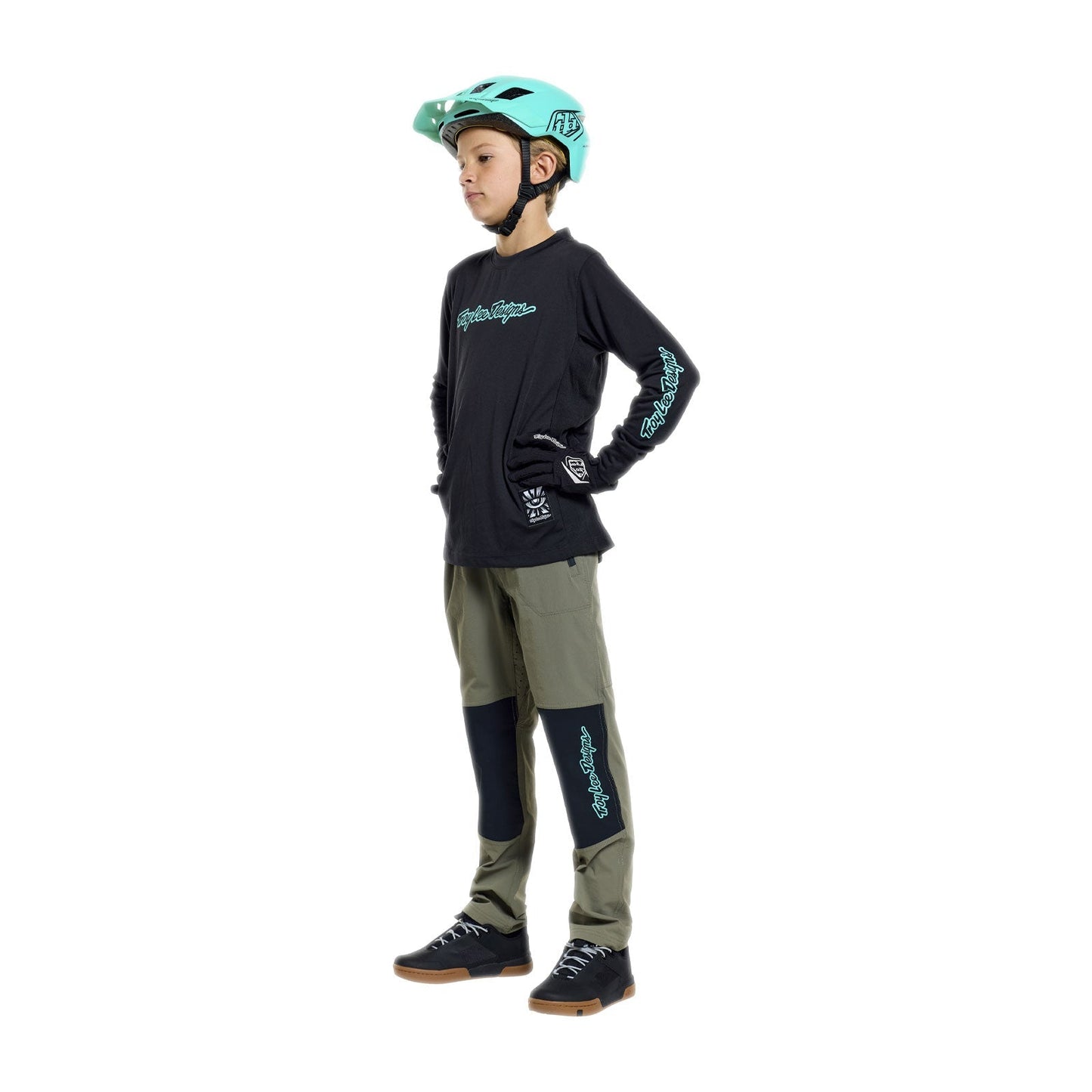 TROY LEE DESIGNS SKYLINE RIDE SIGNATURE Junior Langarm Trikot Schwarz/Grün
