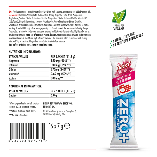 HYDRATATIONS-STICK HIGH 5 ZERO+ Creatin (11.5g) Rote Früchte