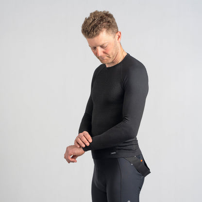 Langarm-Funktionsunterhemd GRIPGRAB PACR WINTER SEAMLESS Schwarz