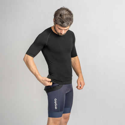 Kurzarm-Funktionsunterhemd GRIPGRAB PACR SPRING AUTUMN SEAMLESS Schwarz