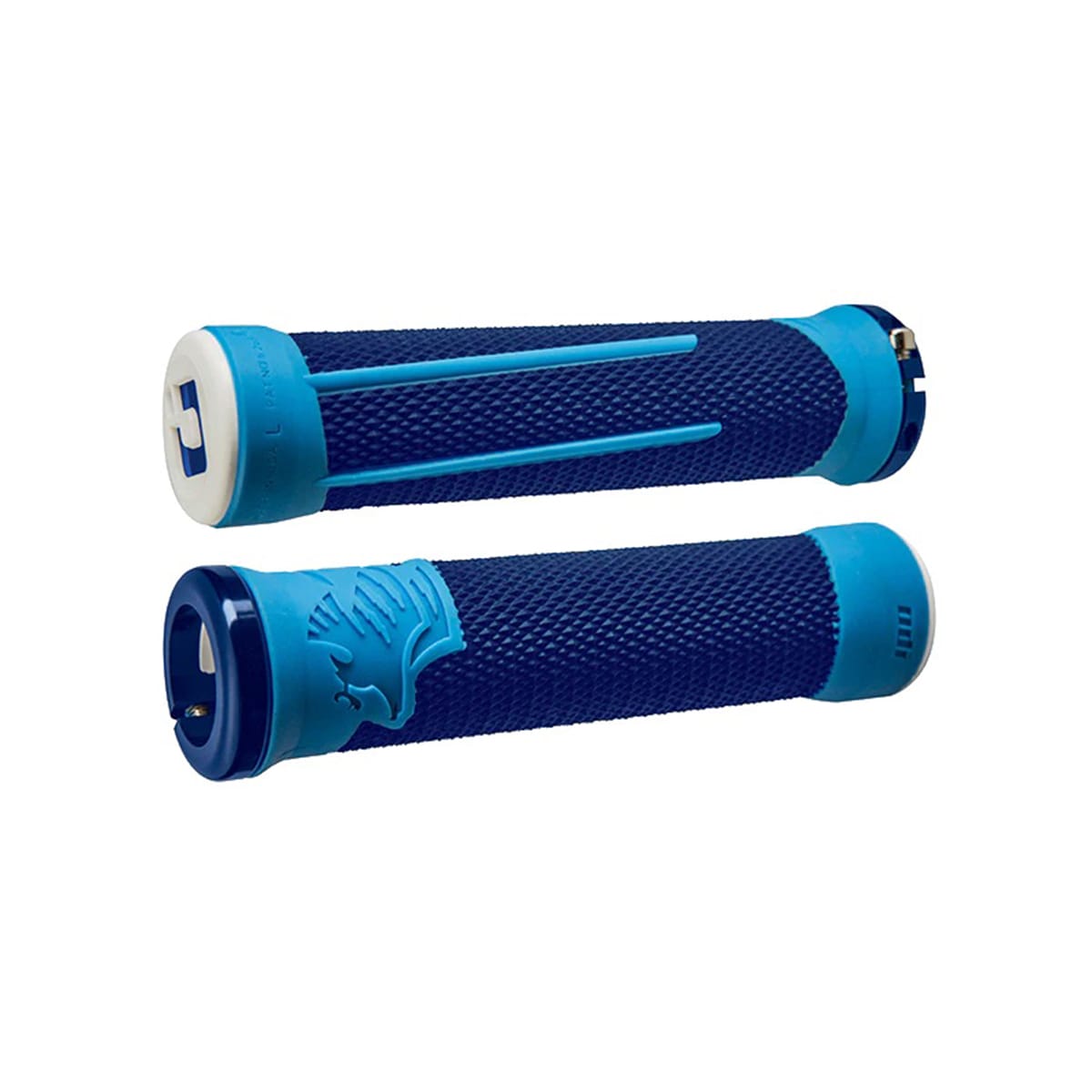 ODI AARON GWIN Lock-On 135 mm Grips Blau