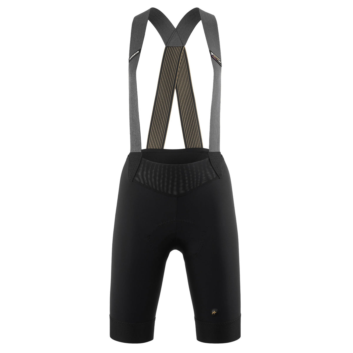 Kurze Damen-Trägerhose ASSOS UMA GTV C2 EVO Schwarz — weißer Hintergrund, 2000 x 2000