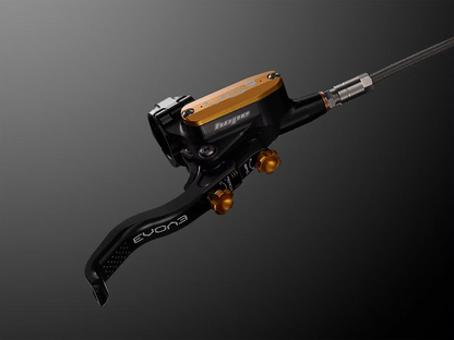 HOPE TECH 4 EVO V6Ti Bremsenpaar mit Stahlflex-Bremsleitung – limitierte Edition Schwarz/Gold