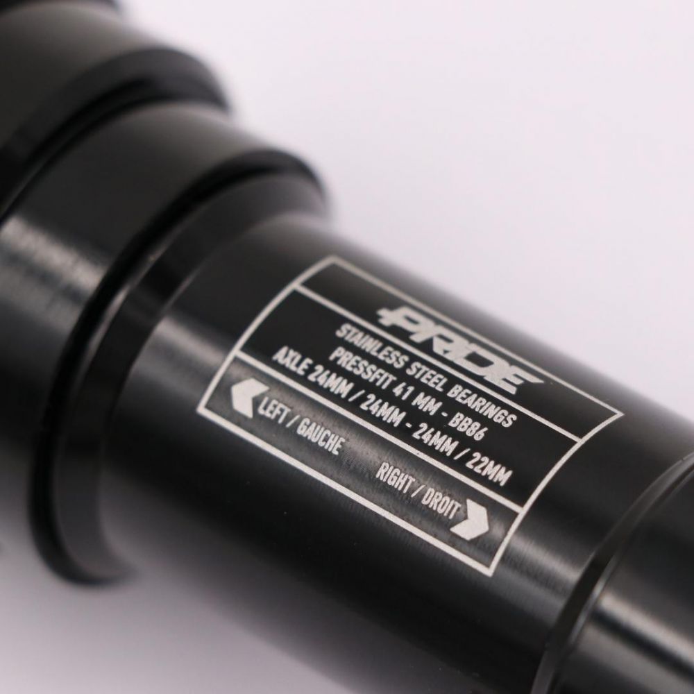 PRIDE BB86 Edelstahl-Innenlager – 24 mm Schwarz