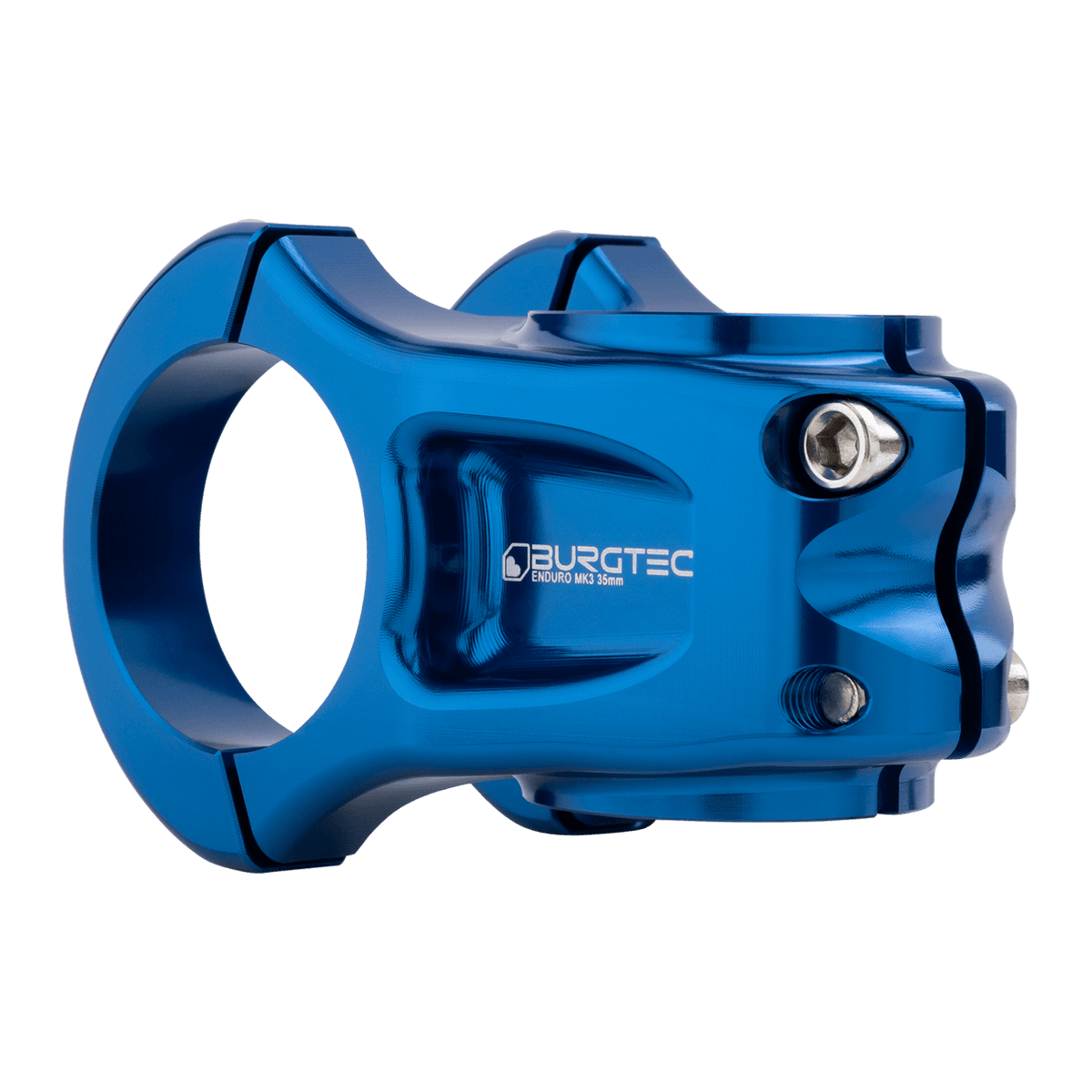 BURGTEC ENDURO MK3 Vorbau in Blau — Dreiviertelansicht von hinten