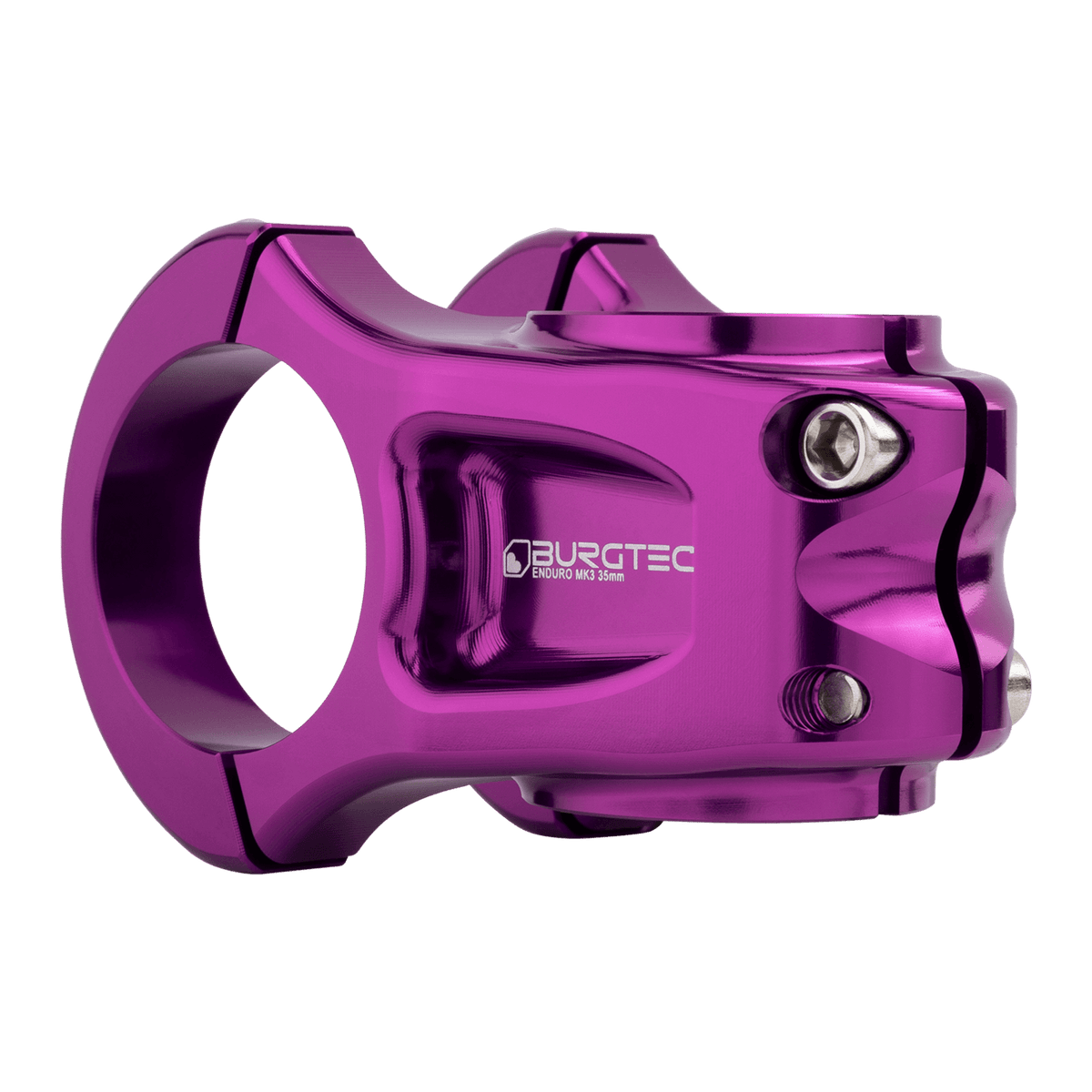 BURGTEC ENDURO MK3 Vorbau in Violett — Dreiviertelansicht von hinten