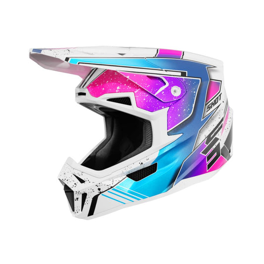 BMX-Helm SHOT LITE Racing White Pink Pearly