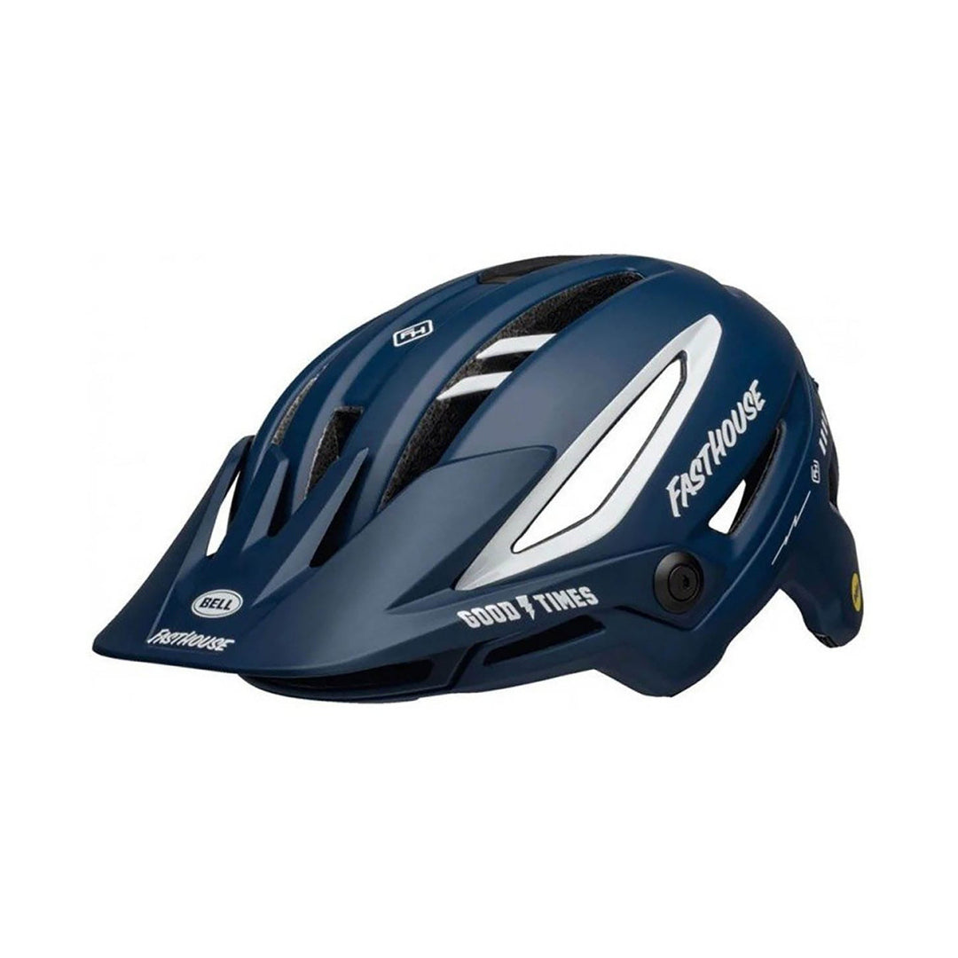BELL SIXER MIPS FASTHOUSE MTB-Helm in Blau/Weiß — Ansicht von links
