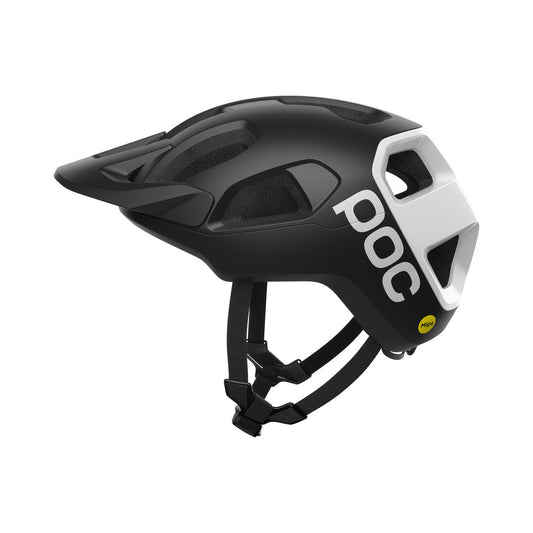 POC MTB-Helm CULARIS Schwarz/Weiß matt mit Logo — Produktansicht