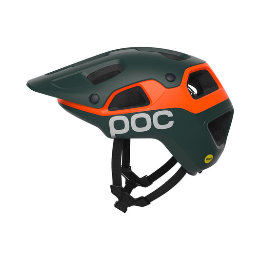 MTB-Helm POC CULARIS PURE Mattgrün/Mattorange — Produktansicht