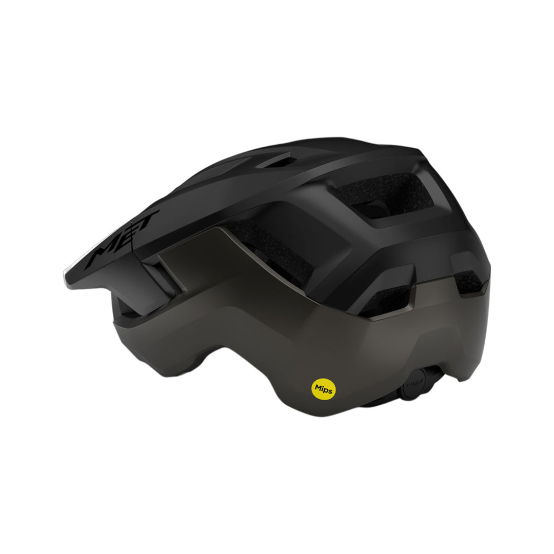 MET TERRAE MIPS MTB-Helm in Mattschwarz — Ansicht von links