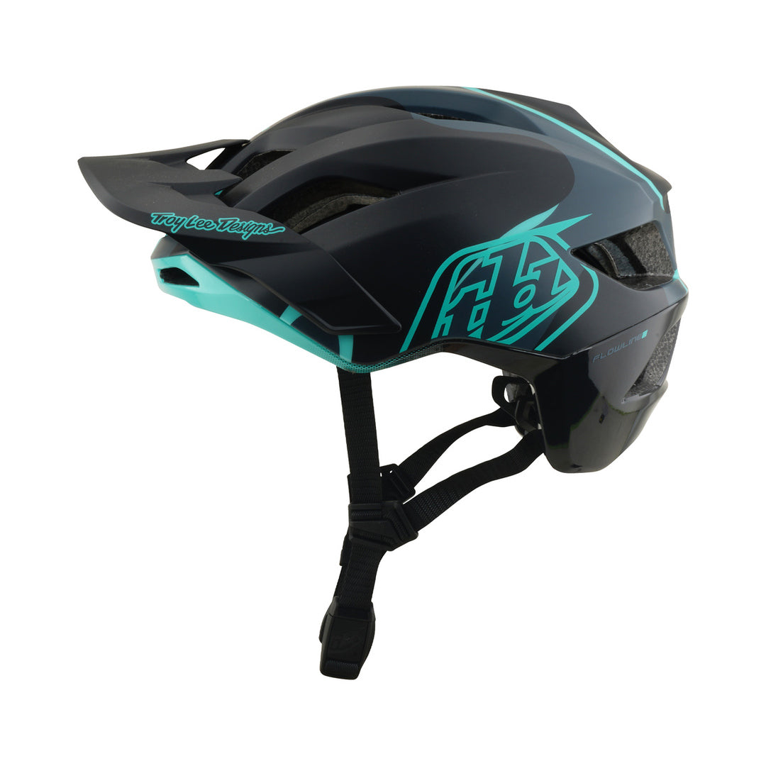 MTB-Helm TROY LEE DESIGNS FLOWLINE SE MIPS BADGE Carbon/Blau — Produktansicht