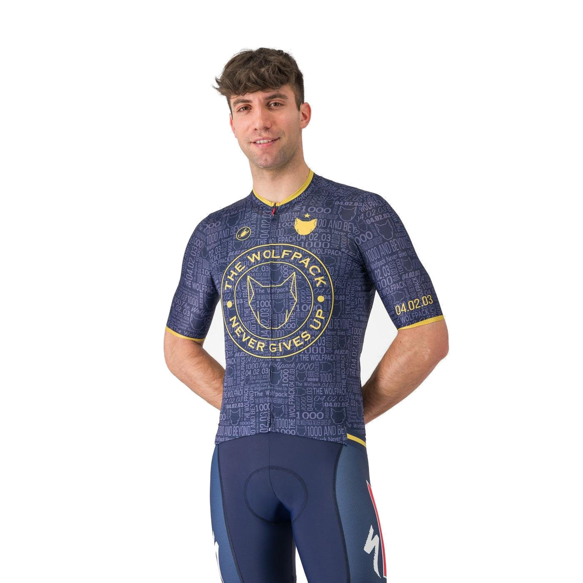 CASTELLI WOLFPACK 1000 VICTORY Kurzarm-Radtrikot in Marineblau