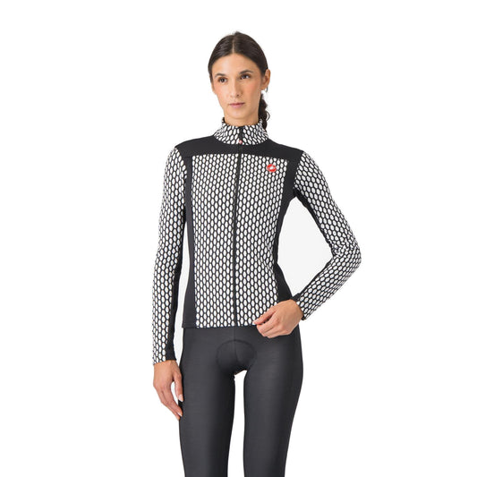 CASTELLI SFIDA 2 Damen-Langarm-Radtrikot in Schwarz/Weiß