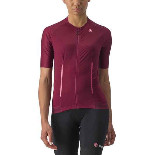 CASTELLI ENDURANCE W Damen-Kurzarm-Radtrikot in Bordeauxrot