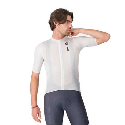 CASTELLI DRITTONE LOGO Kurzarm-Radtrikot in Weiß