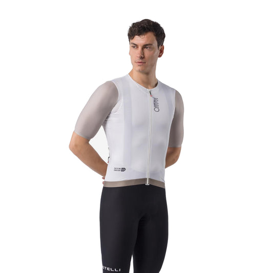 CASTELLI CORRETTO Kurzarm-Radtrikot in Elfenbein/Ton