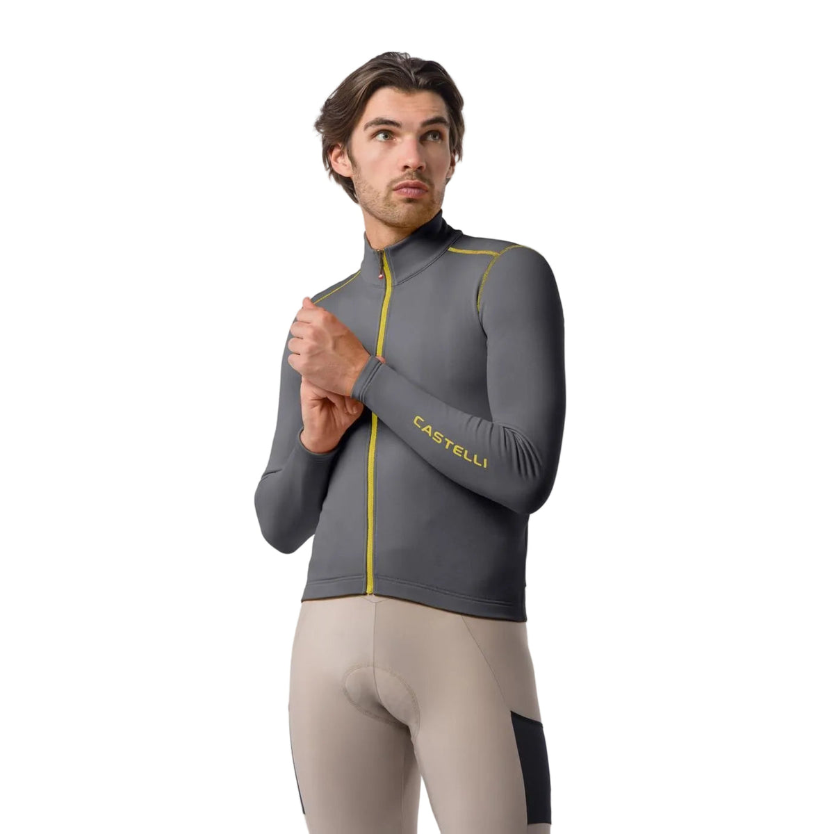 CASTELLI UNLIMITED TRAIL 2 Langarm-Radtrikot Grau/Mango-Mojito