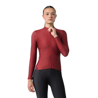 CASTELLI ESPRESSO THERMAL 2 Damen-Langarm-Radtrikot Bordeauxrot