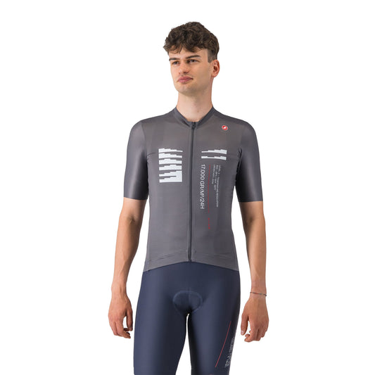 CASTELLI ESPRESSO R--A/D Kurzarm-Radtrikot in Rauchgrau