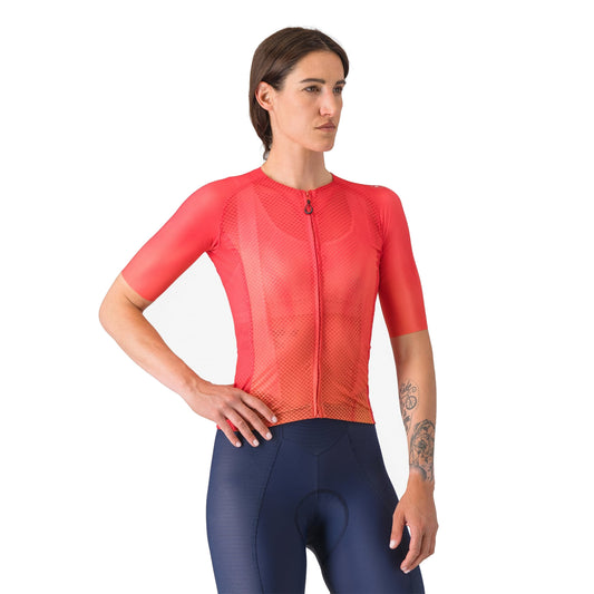 CASTELLI CLIMBER'S A/C Damen-Kurzarm-Radtrikot in Hibiskusrot