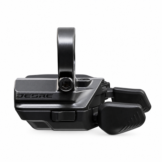 Rechter SHIMANO DEORE 12-fach-Schalthebel SW-M6250-R — Produktansicht vor weißem Hintergrund