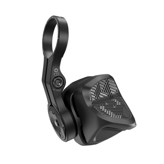 Rechter D1 SRAM AXS POD / ROCKSHOX AXS Controller — Ansicht des rechten Controllers mit Discrete-Schelle