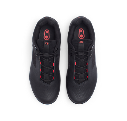 CRANKBROTHERS MALLET LACE CLIP-IN MTB-Schuhe in Schwarz/Rot — Ansicht von oben