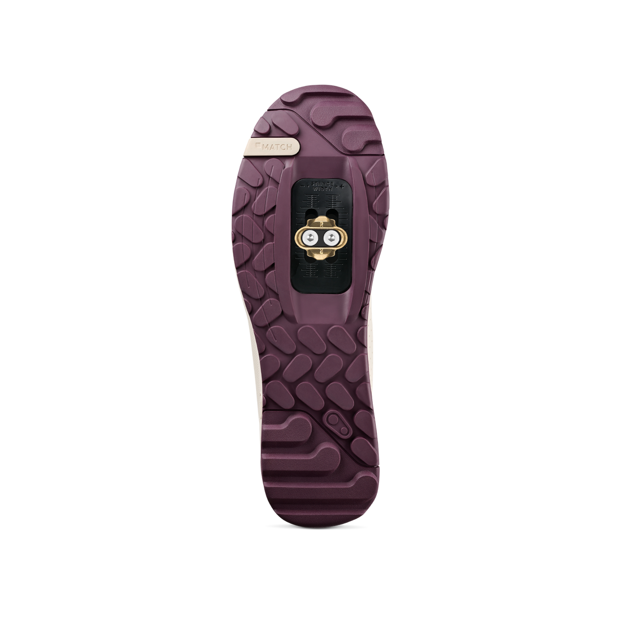 CRANKBROTHERS MALLET TRAIL LACE CLIP MTB-Schuhe in Weiß/Violett — Sohle mit Schuhplatte