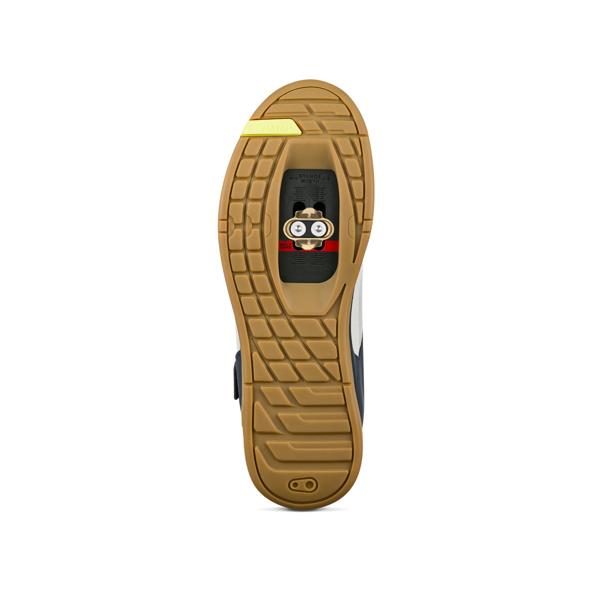 CRANKBROTHERS MALLET BOA CLIP MTB-Schuhe in Marineblau/Grau/Gum — Sohle mit Schuhplatte