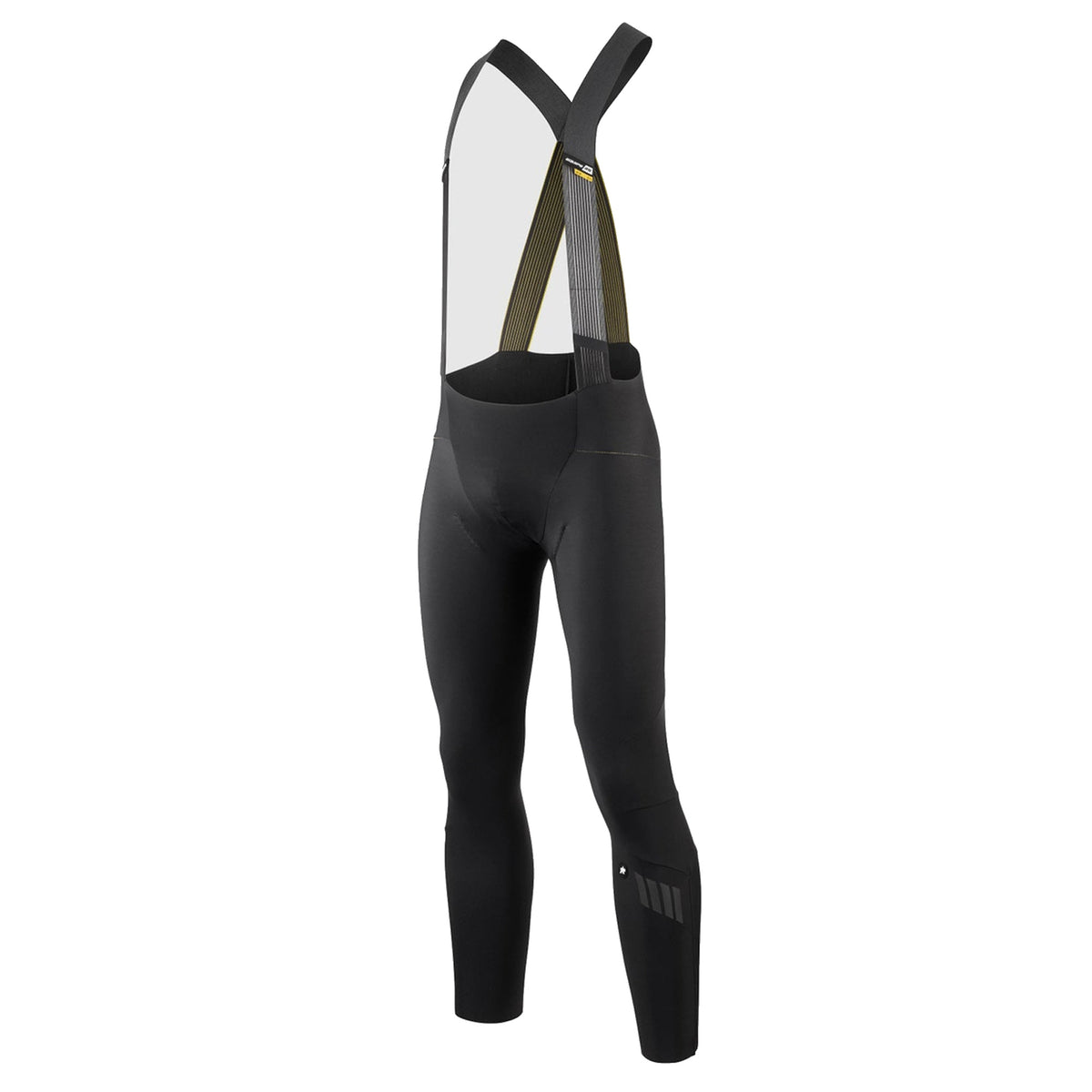 Lange Radträgerhose ASSOS EQUIPE RS SPRING FALL S11 in Schwarz — weißer Hintergrund, 2000 x 2000