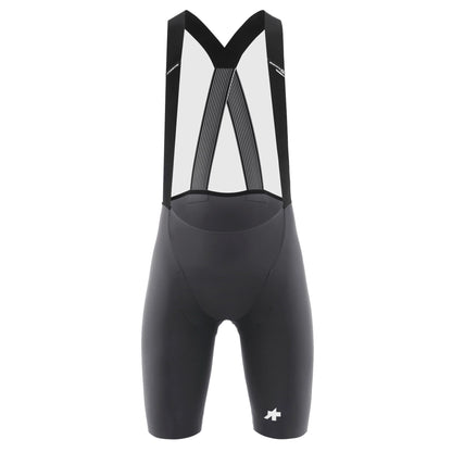 Kurze Trägerhose ASSOS EQUIPE R S11 in Grau — weißer Hintergrund, 2000 x 2000