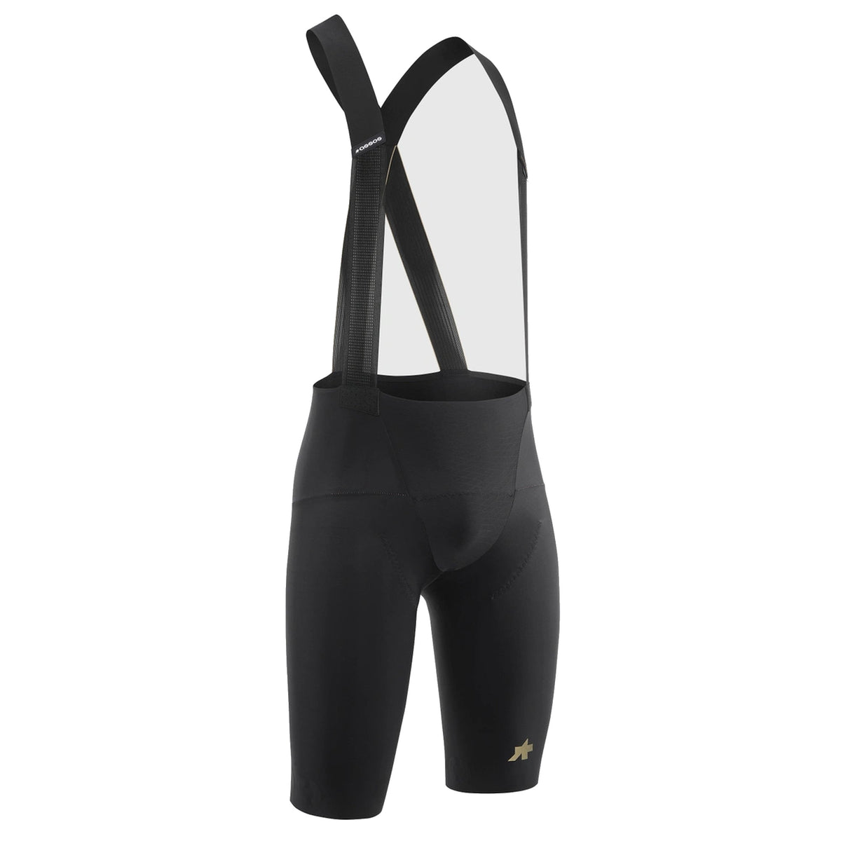 Kurze ASSOS MILLE GTO S11 Trägerhose, lange Ausführung, Schwarz — weißer Hintergrund, 2000 x 2000