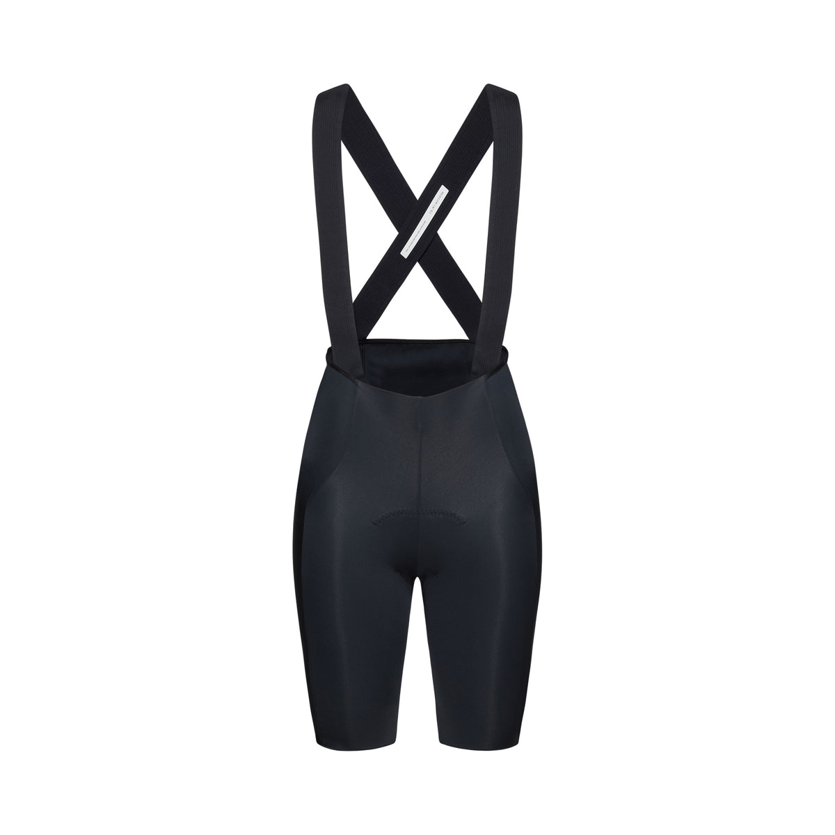 Kurze POC RACEDAY Damen-Trägerhose in Schwarz — weißer Hintergrund, 2000 x 2000