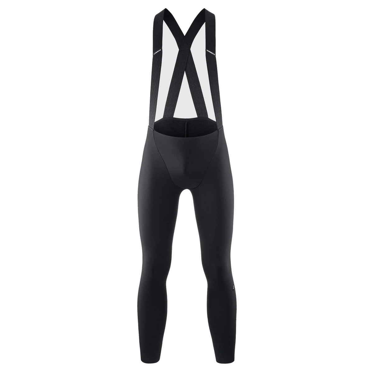 Lange Trägerhose ASSOS ENDURANCE THERMOBOOSTER S11 in Schwarz — weißer Hintergrund, 2000 x 2000