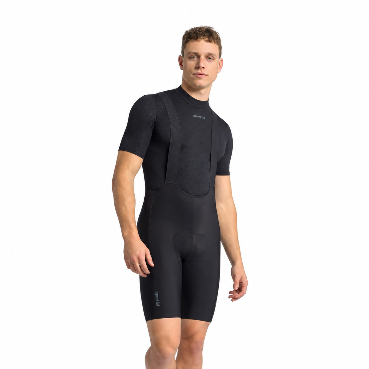 Kurze Trägerhose SPORTFUL SRK SHIFT in Schwarz — weißer Hintergrund, 2000 x 2000
