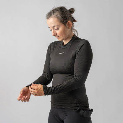 Damen-Langarm-Funktionsunterhemd GRIPGRAB RIDE WINTER Schwarz