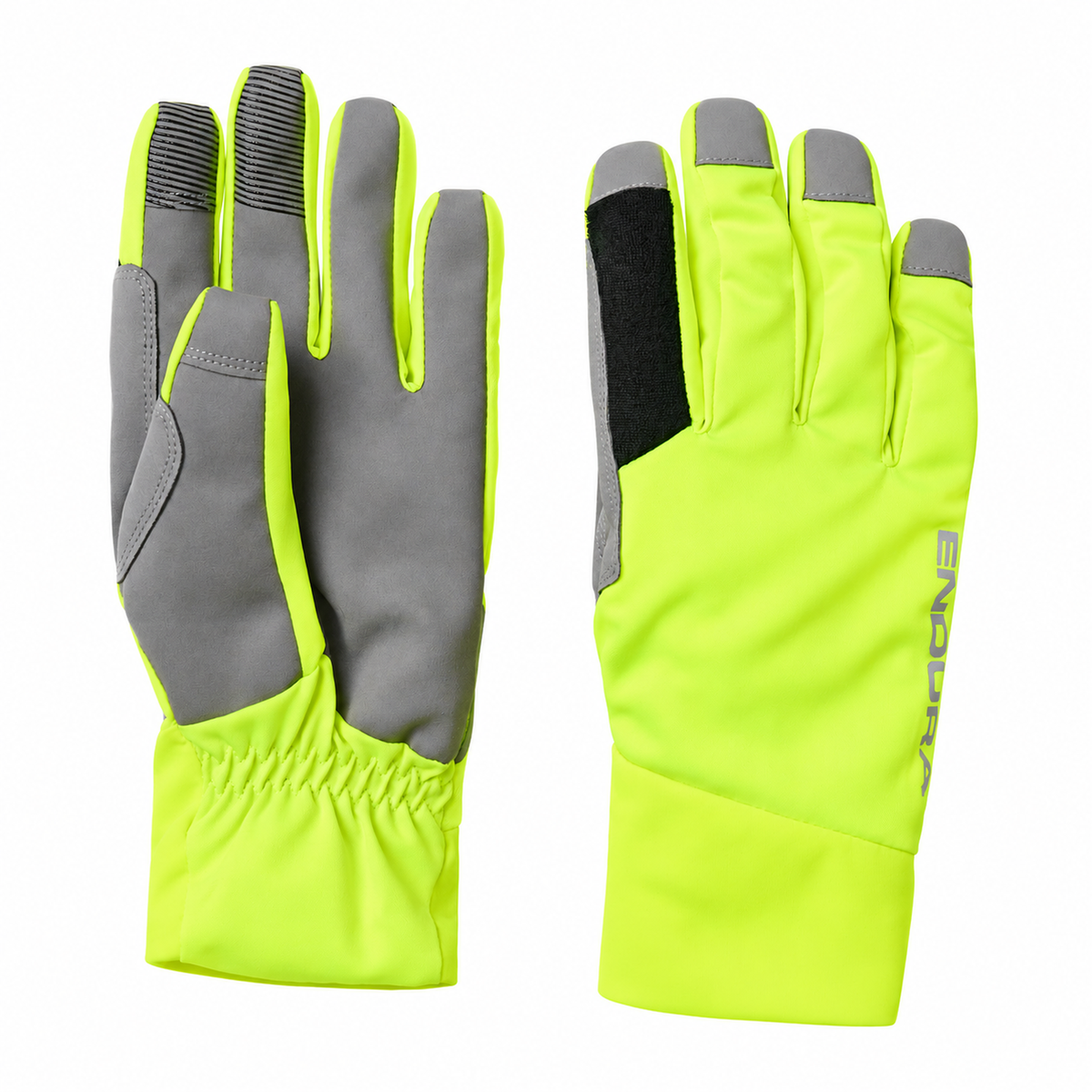 Gelbe ENDURA LOOP WATERPROOF Handschuhe auf weißem Hintergrund