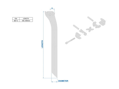 Sattelstütze RITCHEY SUPERLOGIC ONE-BOLT Rückversatz 20mm