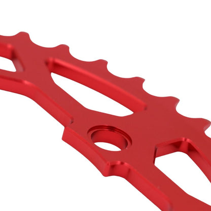 Forward Joyride V2 Kettenblatt mit 4 roten Armen – Aussparungen für Kettenblattschrauben