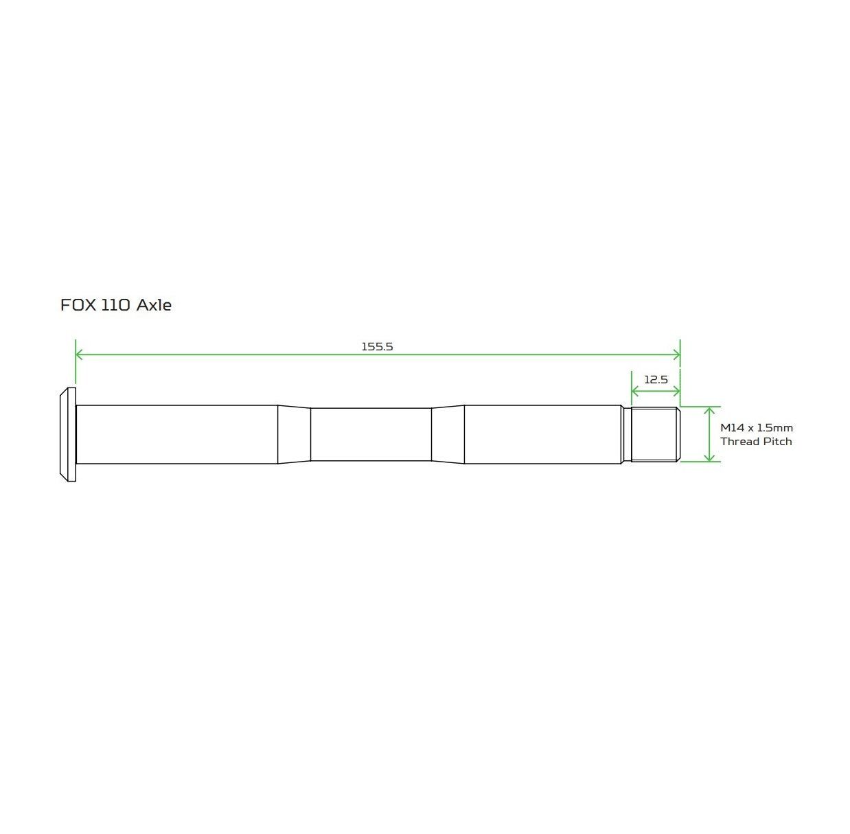 HOPE Vorderradachse für FOX Gabel 36/38 Silber