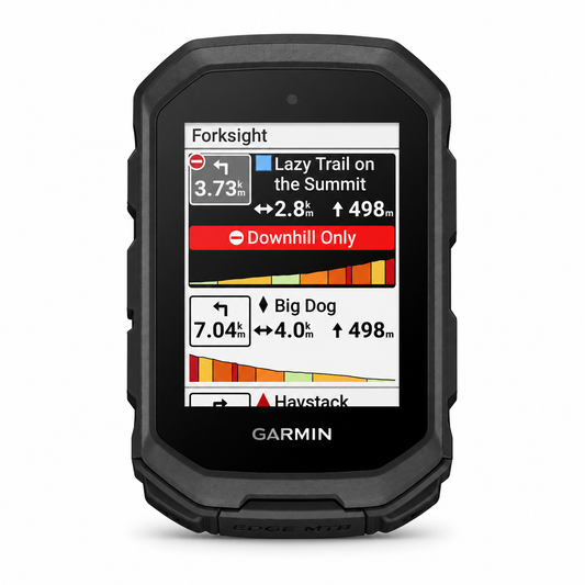 GARMIN EDGE MTB GPS-Fahrradcomputer — Vorderansicht auf weißem Hintergrund