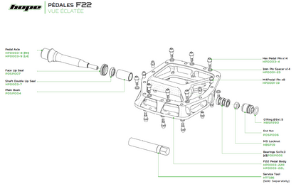 Flat-Pedale HOPE F22 Blau